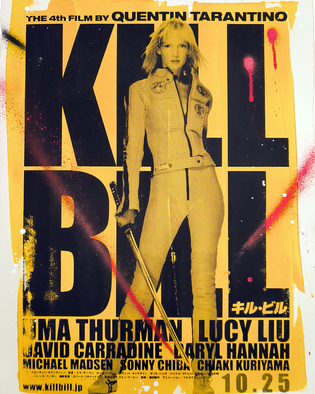 Kill Bill Vol. I - Retrato Print (Original paiting on paper) Arte Urbano Barcelona