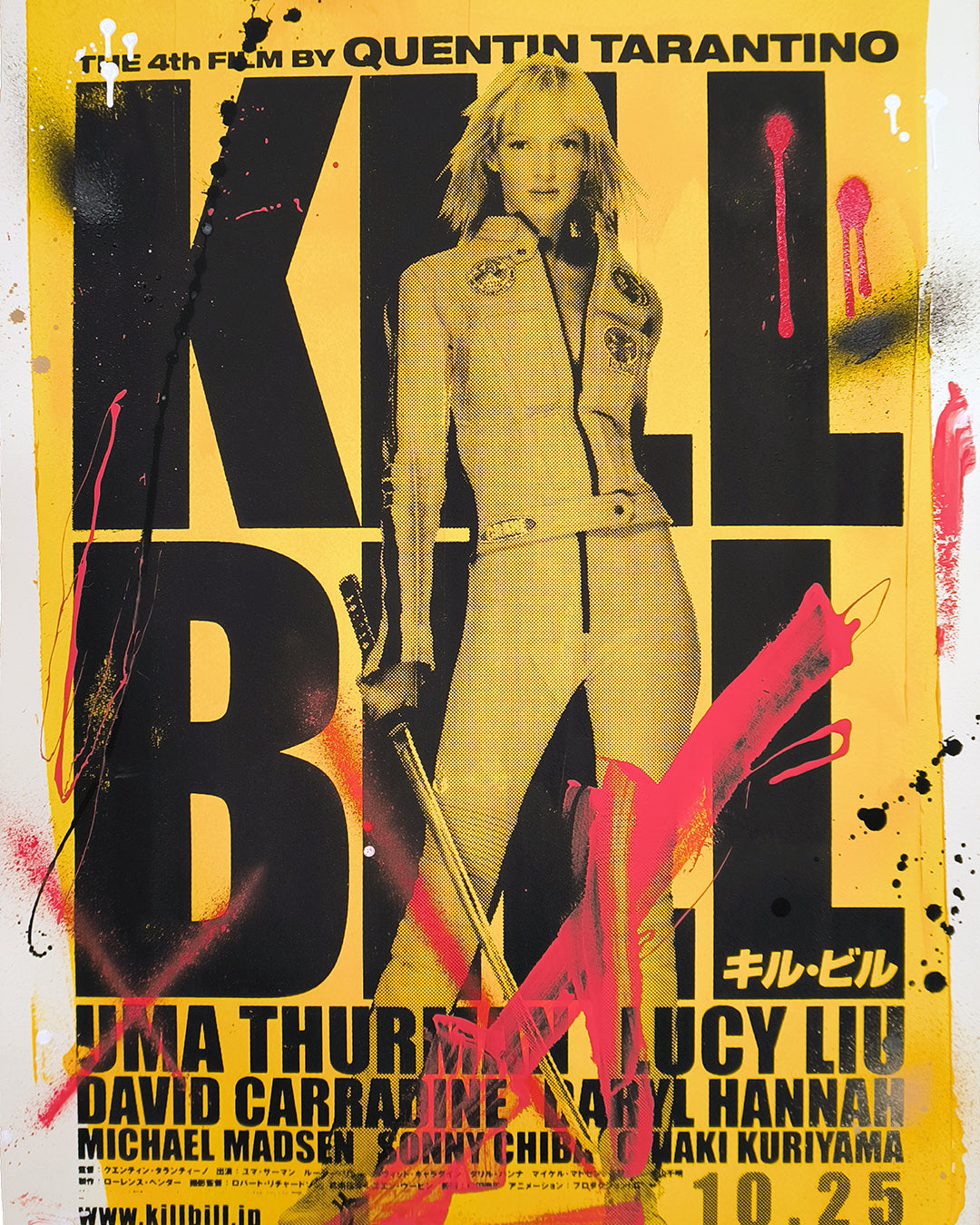 Kill Bill Vol. I - Retrato Print (Original painting on paper) Arte Urbano Barcelona