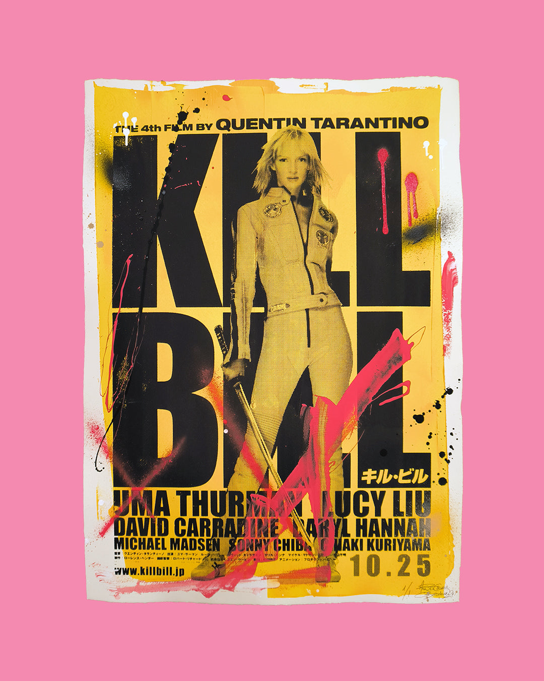 Kill Bill Vol. I - Retrato Print (Original painting on paper) Arte Urbano Barcelona