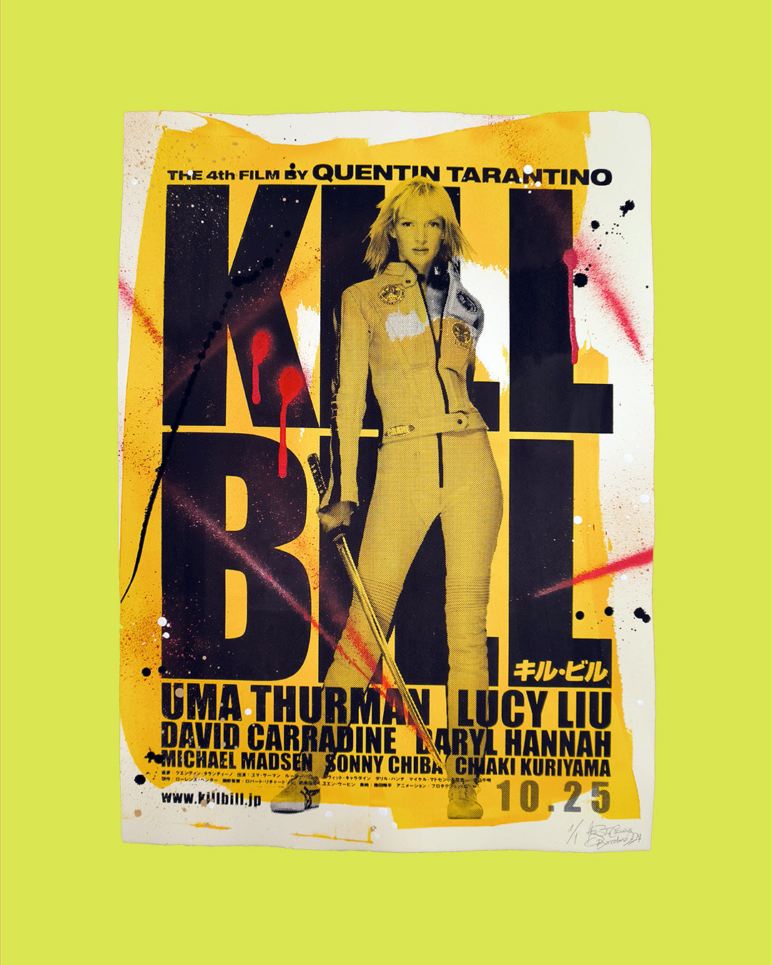 Kill Bill Vol. I - Retrato Print (Original painting on paper) Arte Urbano Barcelona