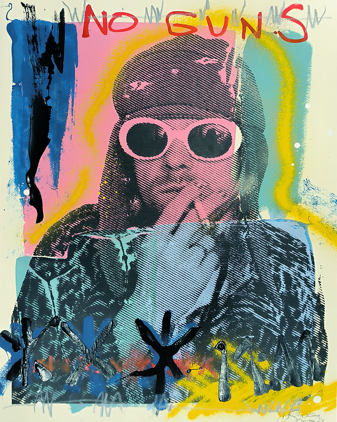 Kurt Cobain - Retrato print (original paiting on paper) Arte urbano Barcelona