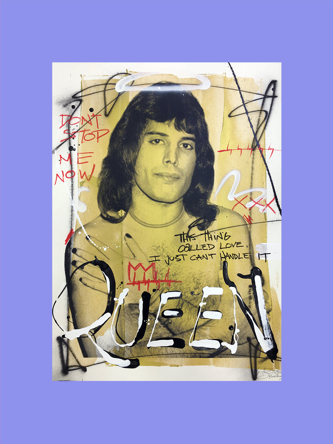 Freddie Mercury - Queen: Arte Urbano Barcelona. Retrato print (original painting on paper)