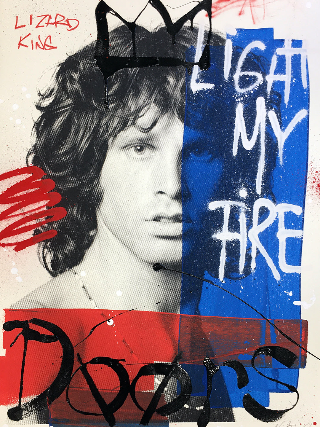 Jim Morrison, The Doors - Retrato print (original painting on paper) Arte Urbano Barcelona
