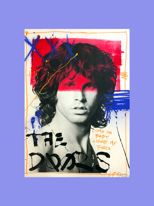 Jim Morrison, The Doors - Retrato print (original painting on paper) Arte Urbano Barcelona